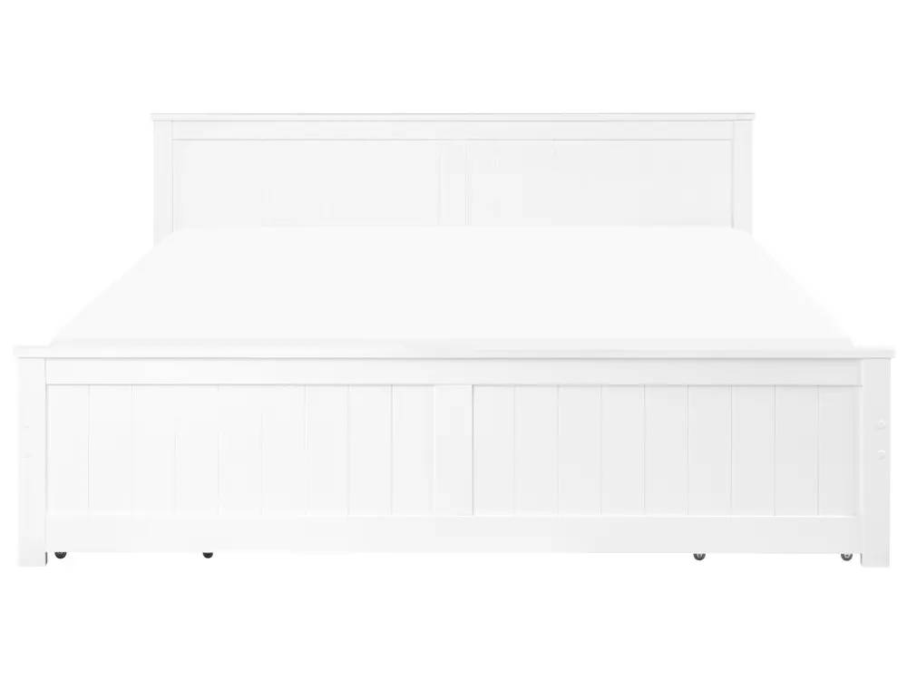 Bed with 4 Drawers SABRAN Pine Wood White 180 x 200 cm (EU Super King)_1061337