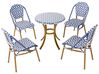 Garden Dining Set 4 Seater RIFREDDO PE Rattan Blue