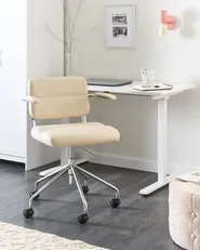 Desk Chair CANDOR Faux Leather Off-White_993009