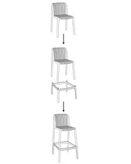 Set of 2 Bar Chairs ARICCIA 2 in 1 Synthetic Material Light Red_1003751