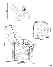 Massagestol FORCE med fotpall Konstläder Sandbeige_697907