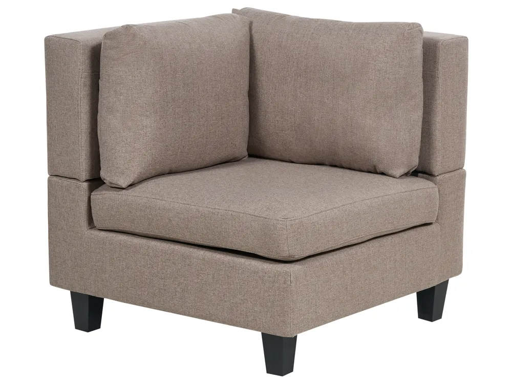 Modular Corner Sofa 4 Seater UNSTAD with Ottoman Fabric Brown Right Hand_924918