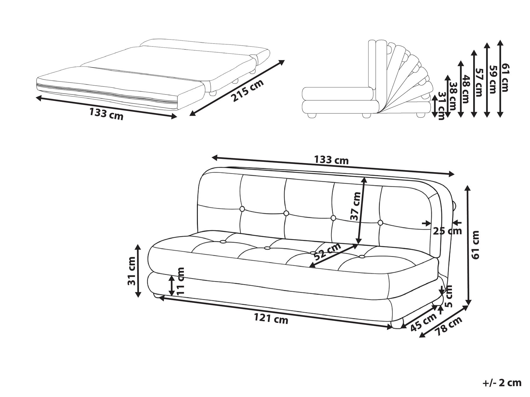 Vuodesohva 2-istuttava ESBJERG Keinopellava Tummanharmaa_1059294