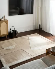 Rug GAYA Beige 200 x 300 cm Wool_1036985