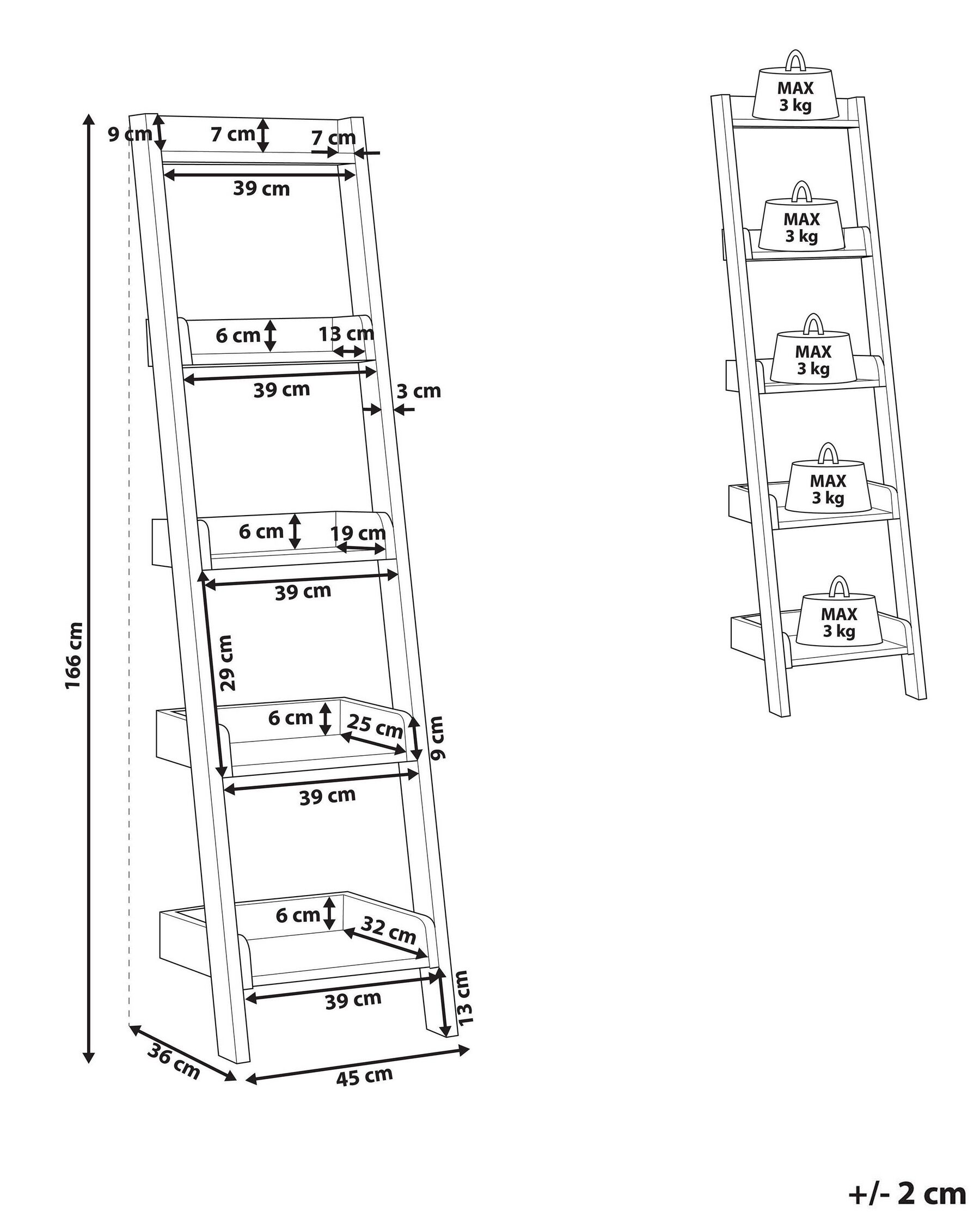 5 Tier Shelving Unit MOBILE DUO 166 cm Brown/ White_764542