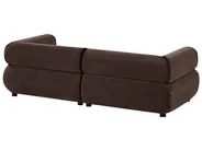 Sofa 3 Seater SALLA with Ottoman Fabric Dark Brown_1057926
