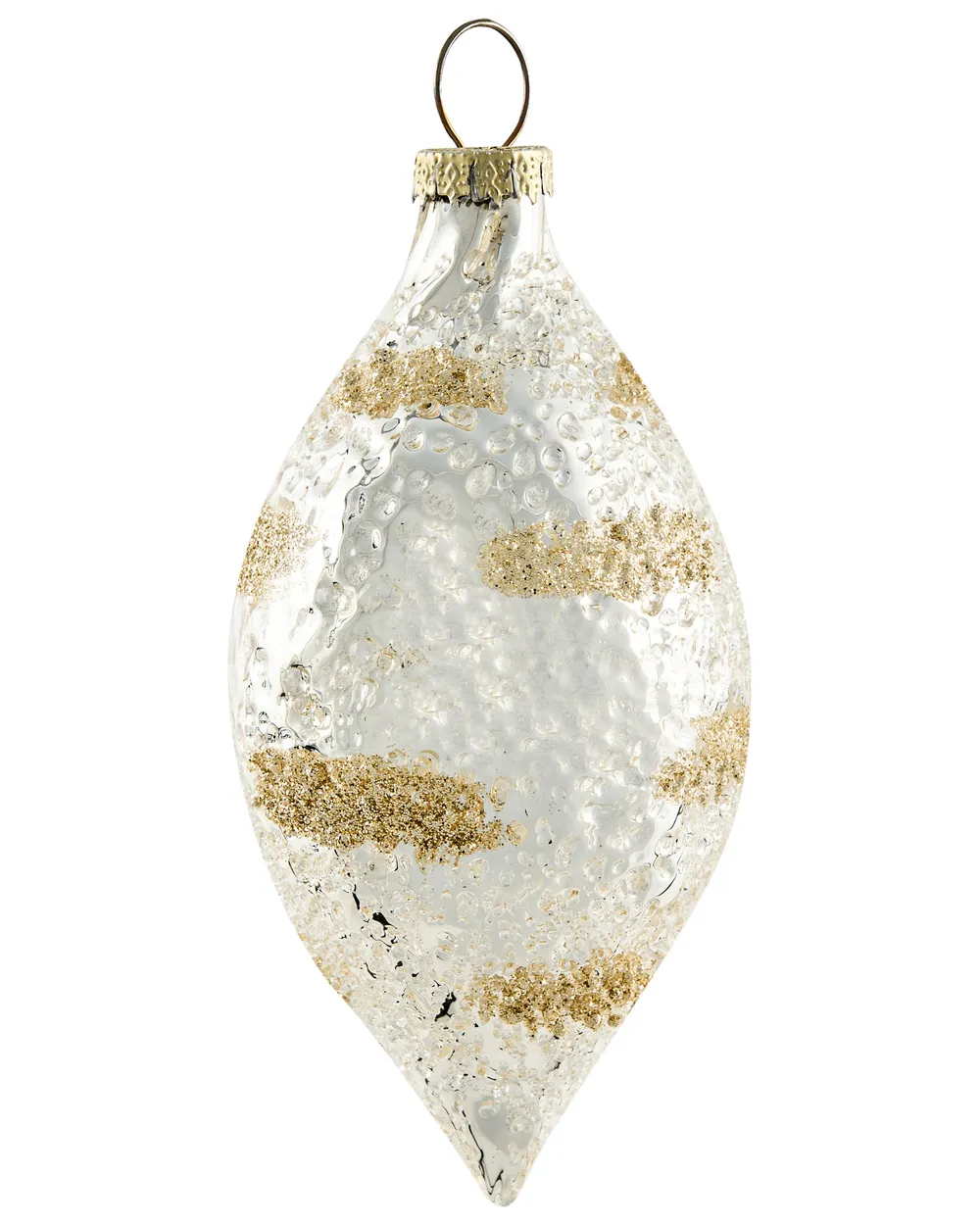 Set of 25 Baubles ICICLE Glass Transparent/ Gold_1028437