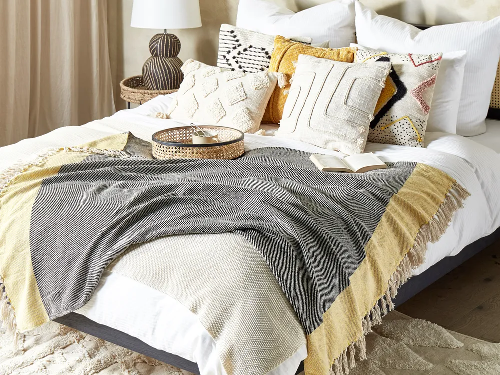 Blanket LAPU Cotton 125 x 150 cm Mustard
