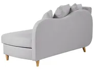 Left-Hand Chaise Longue MERI with Storage Faux Linen Light Grey_881199