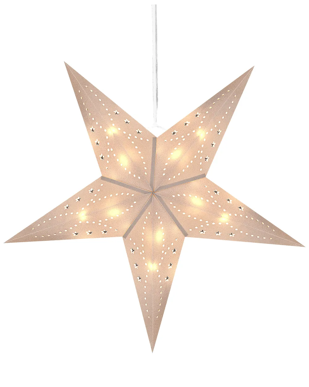 Set med 2 hängande dekorationer LED MOTTI 60 cm Stjärna Vit_835503