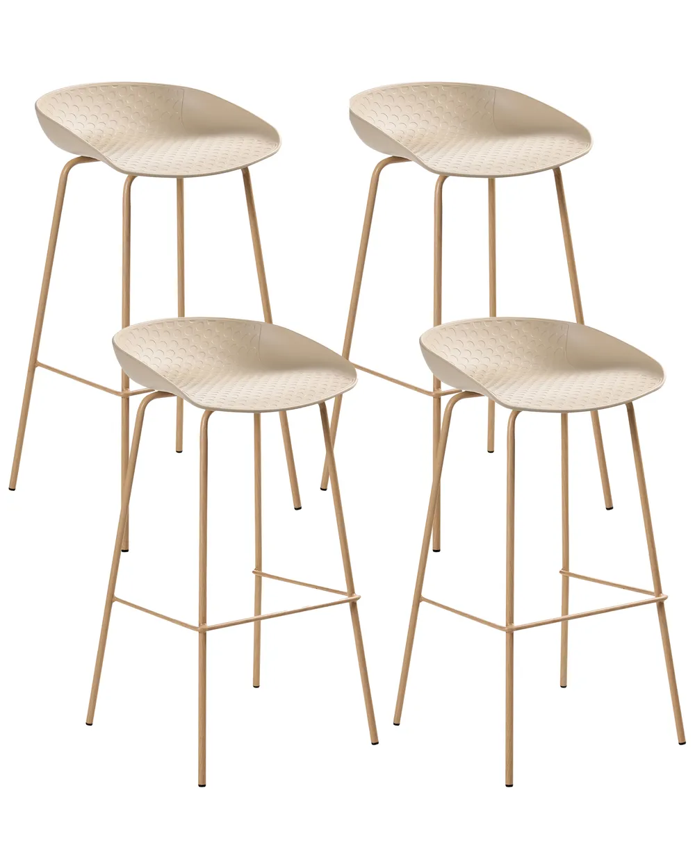 Set of 4 Bar Chairs VENLO Beige