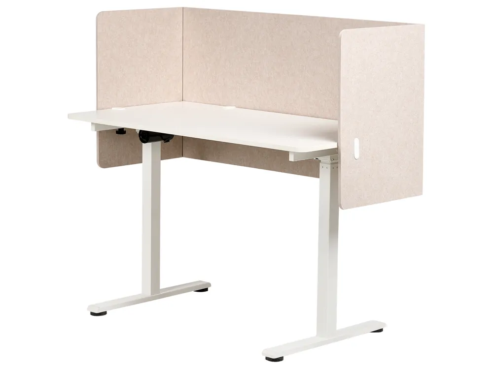 Desk Screen SOLOA 210 x 61 cm Beige_1014931