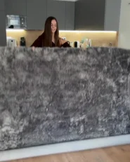 Shaggy Rug EVREN Dark Grey 200 x 200 cm_1052554