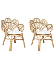 Set of 2 Peacock Chairs FLORENTINE II Rattan Natural_900789