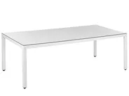 Puutarhapöytä ITALY 220 cm 100 cm Lasi Valkoinen_678097