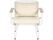 Garden Lounge Set with Table 4 Seater MONTESILVANO Metal Light Beige_862680