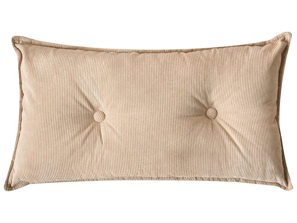 Corner Sofa 3 Seater DOLVA Corduroy Beige Left Hand_985908