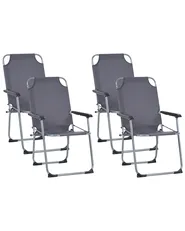 Set of 4 Garden Chairs GALATSI Folding Metal Grey_1030537