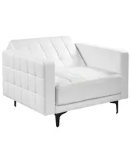 Armchair ABERDEEN Faux Leather White_1038782