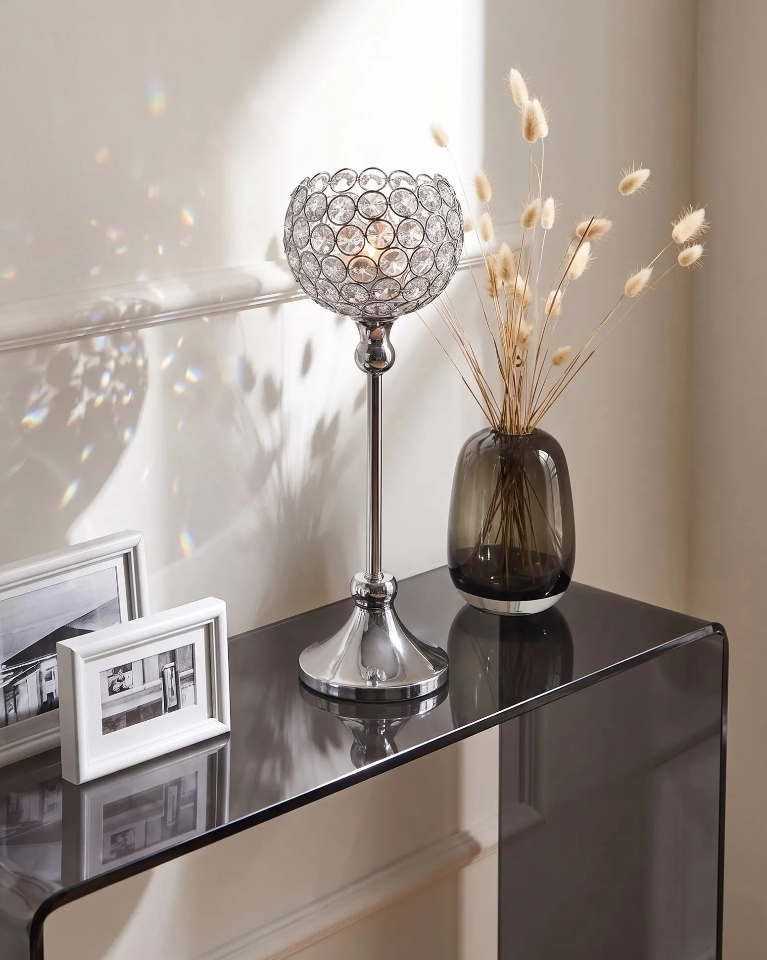 Candle Holder ESTERNAY 27 cm Metal Silver_788882