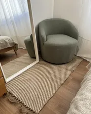 Swivel Armchair DAVIK Boucle Light Green_972924