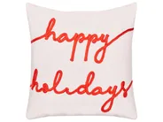 Throw Cushion EXACUM 45 x 45 cm Velvet White Christmas Motif_887882
