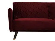 Bäddsoffa 3-sits SENJA Sammet Mörkröd_707357
