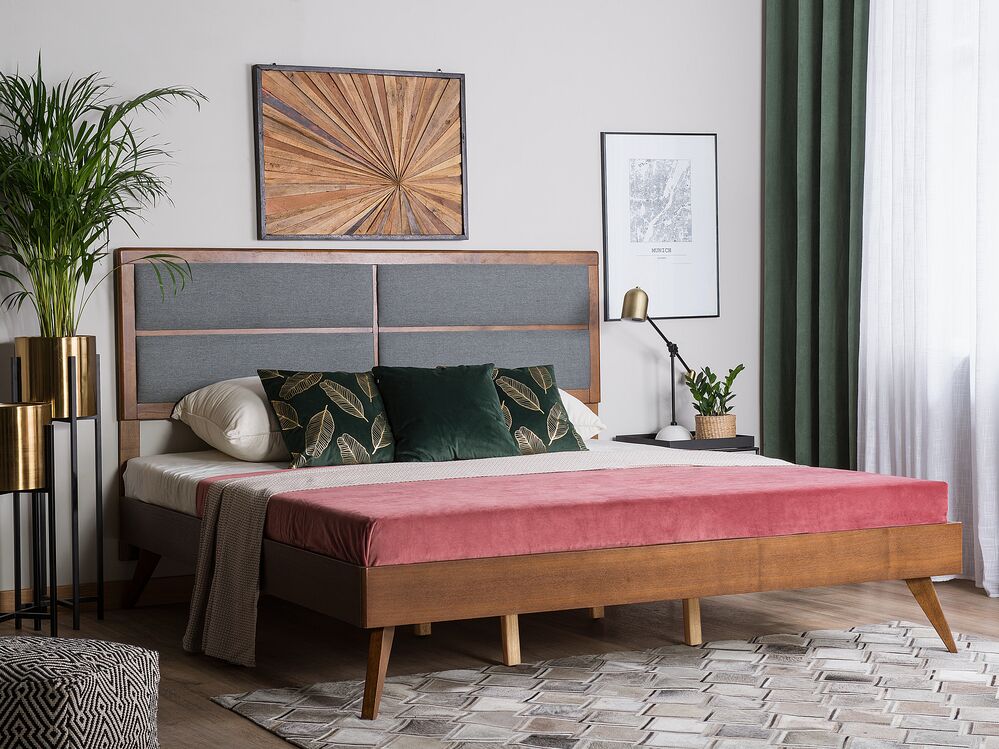 Bed POISSY 180 x 200 cm (EU Super King) Dark Ash Wood