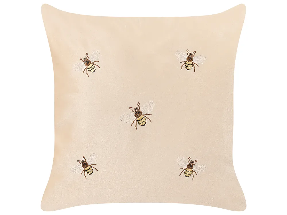 Set of 2 Decorative Cushions TALINUM 45 x 45 cm Velvet Beige Animal Pattern_857907
