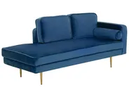Right-Hand Chaise Longue MIRAMAS Velvet Navy Blue_739186