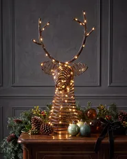 Christmas Decoration LED DYBESO 60 cm Reindeer Dark Brown_1015325