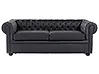 Sohva 3-istuttava CHESTERFIELD Nahka Musta