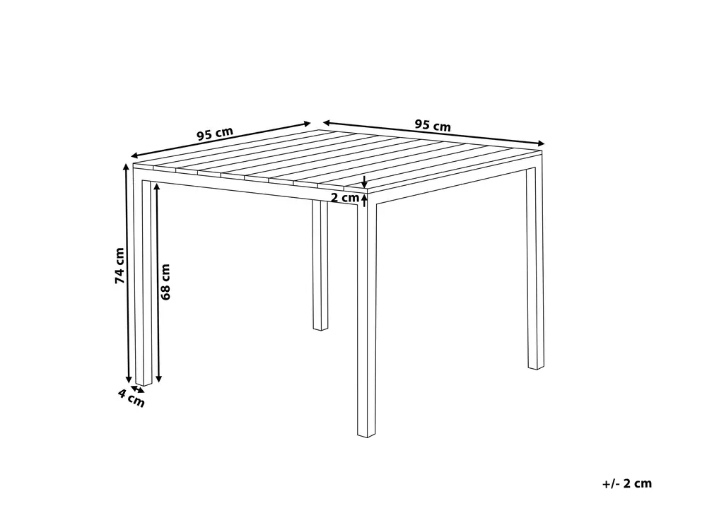 Garden Dining Table PRATO 95 cm 95 cm Beige_884197