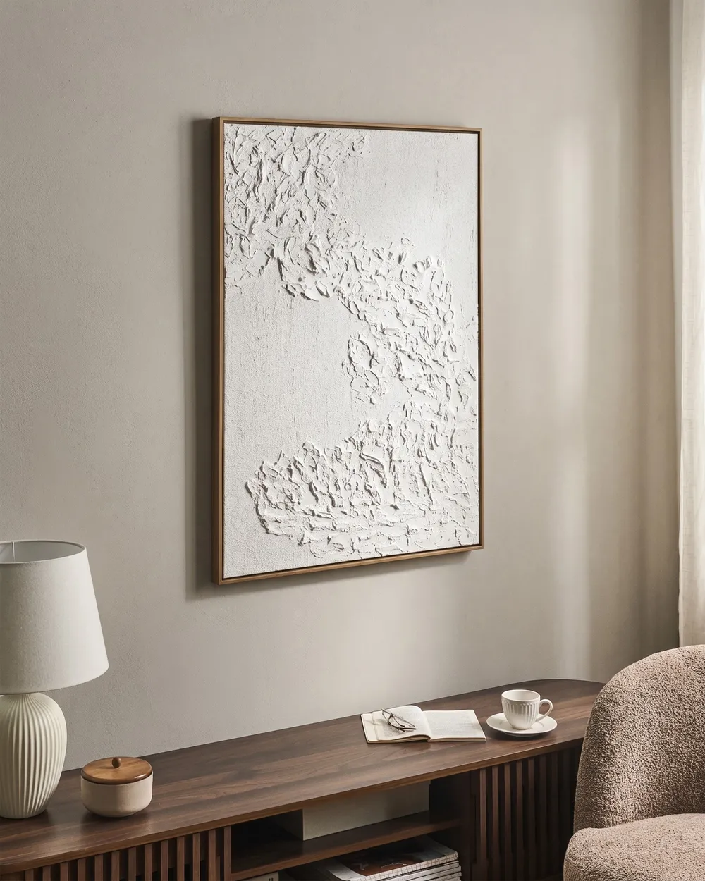 Canvas CLIFDEN Abstract Motif White