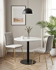 Set of 2 Dining Chairs RUBIO Velvet Grey_1150886