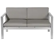 Garden Lounge Set with Table 4 Seater SALERNO Metal Dark Grey_679548