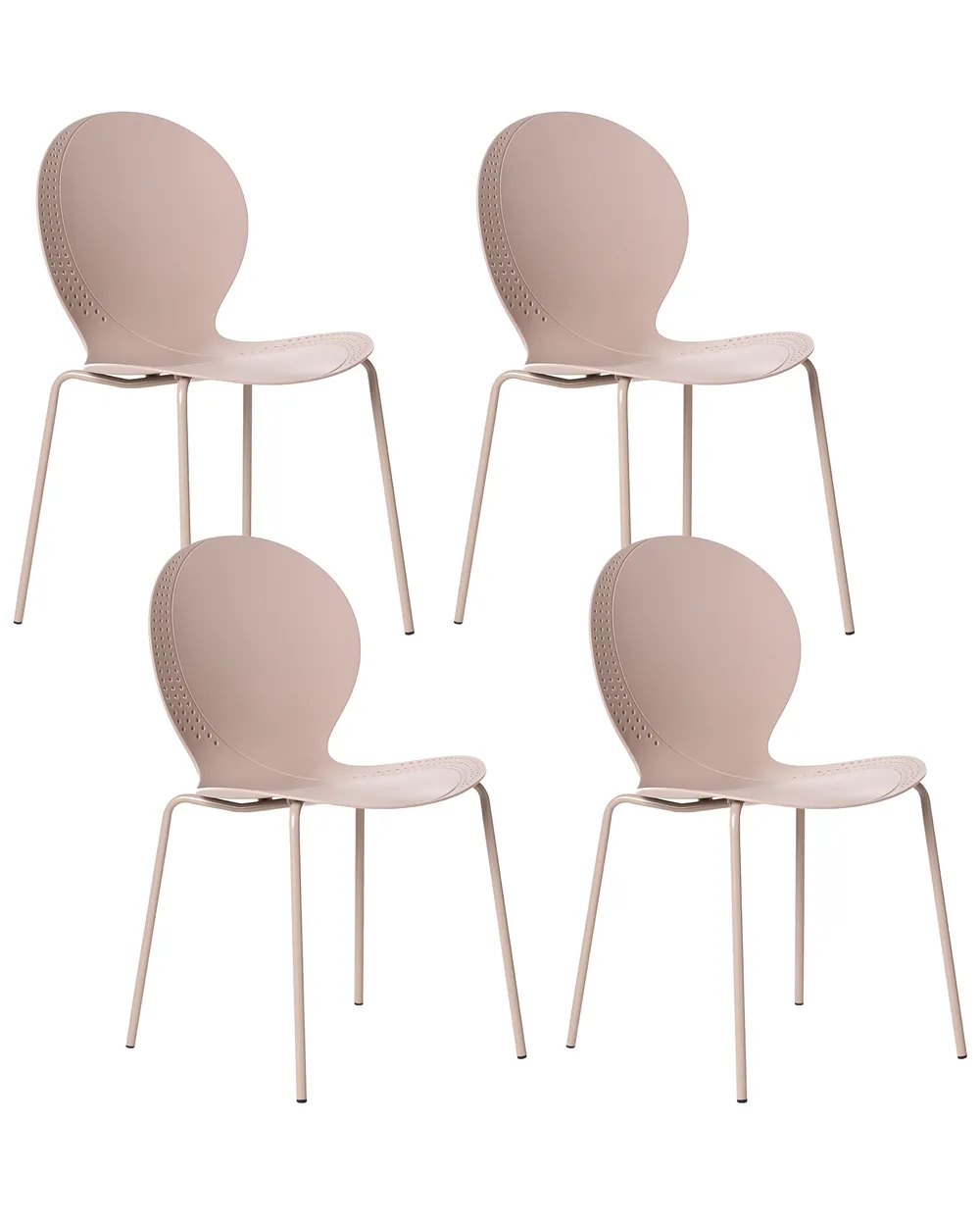 Set of 4 Garden Chairs MILOS Stacking Beige