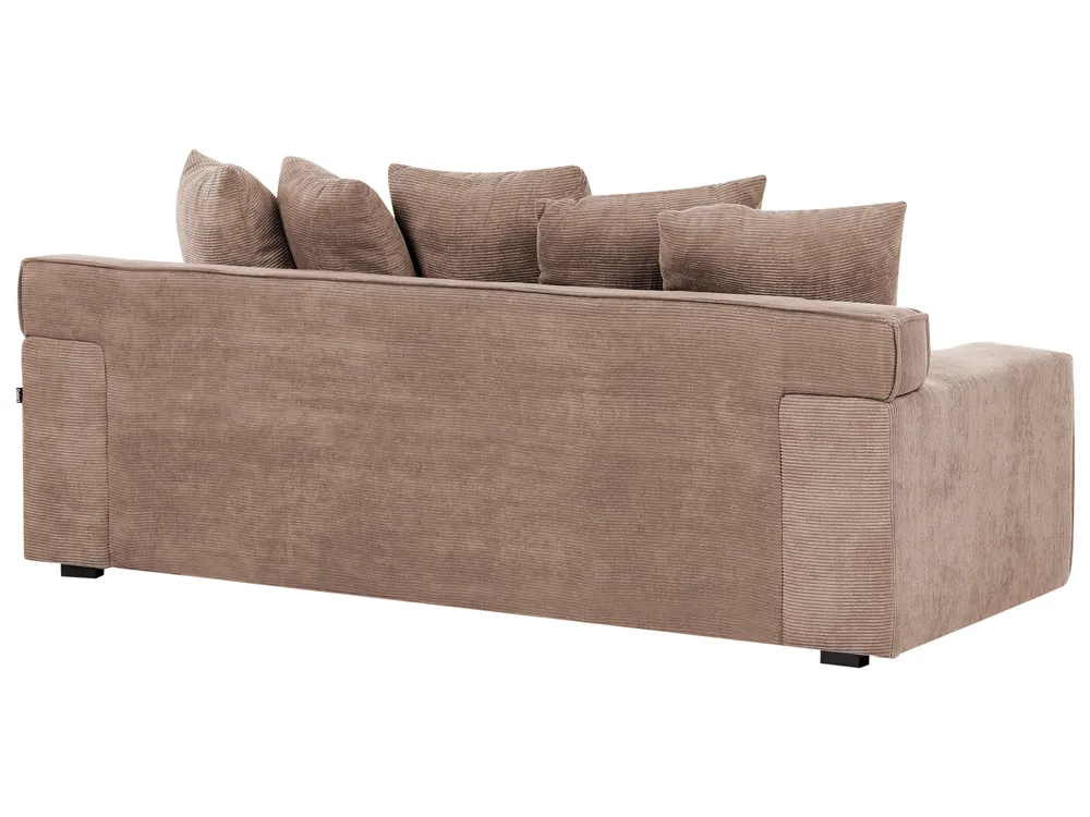 Sofa 3 Seater VISKAN Corduroy Dark Beige_1049611