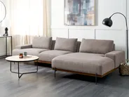Corner Sofa 4 Seater MARIFERD Fabric Light Brown Left Hand_913599