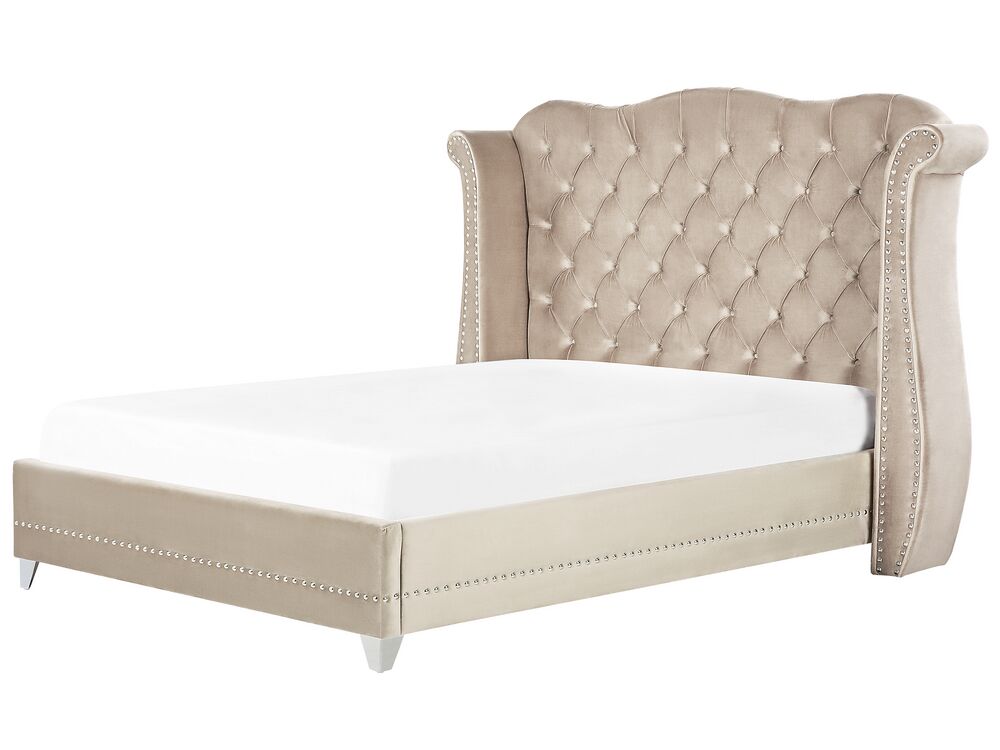 Sänky sametti AYETTE 180 x 200 cm Beige