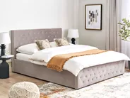 Säng med förvaring AMIENS Sammet Taupe 180 x 200 cm_914364