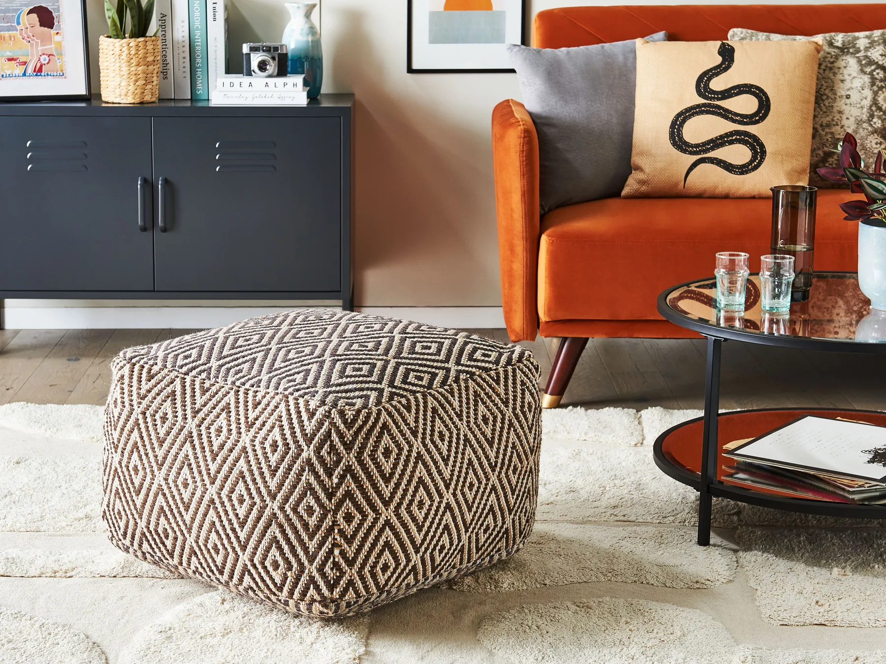 Pouffe MANISA Wool Brown_827025