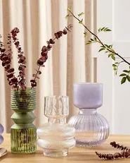 Flower Vase THETIDIO 26 cm Glass Violet_838280