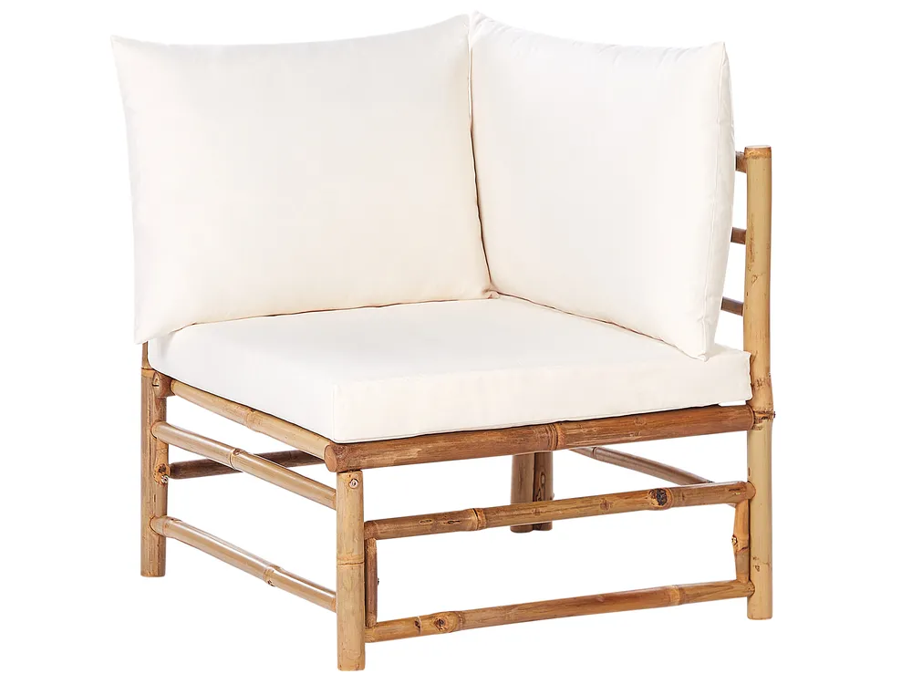 Trädgårdssoffgrupp med bord 4-sits CERRETO Bambu Off-White_909518