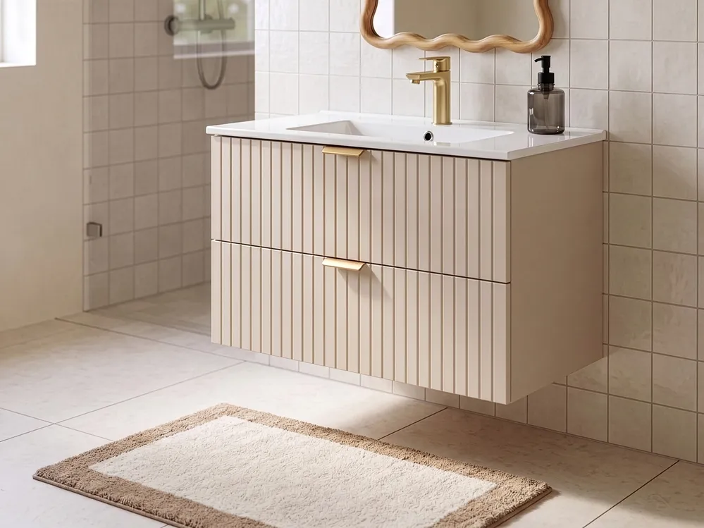 Wall Mounted Vanity Unit with Basin TOTORANI 60 cm Beige