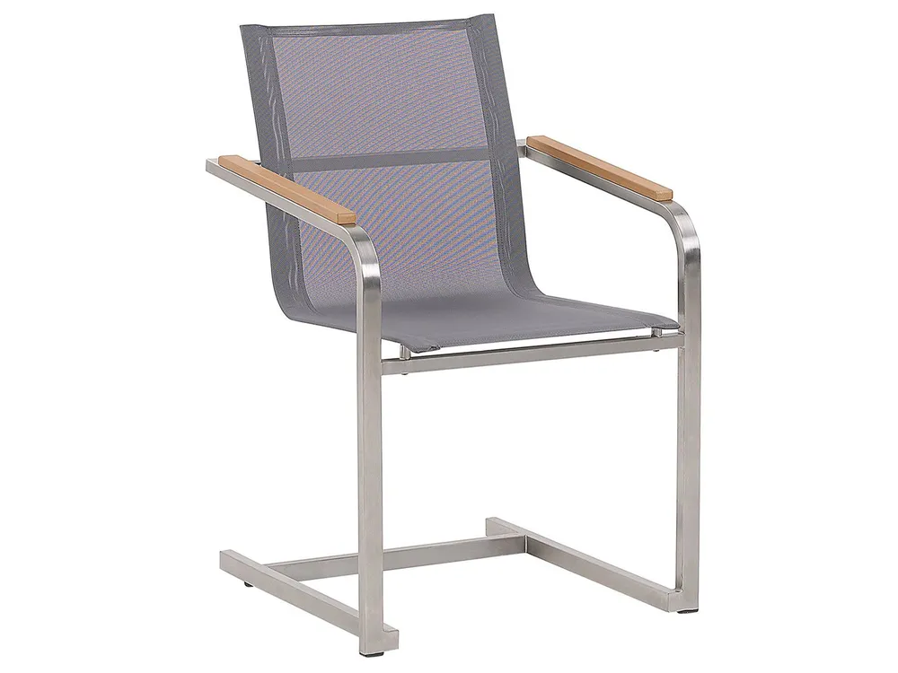 Garden Dining Set 6 Seater COSOLETO Tempered Glass Grey_881801