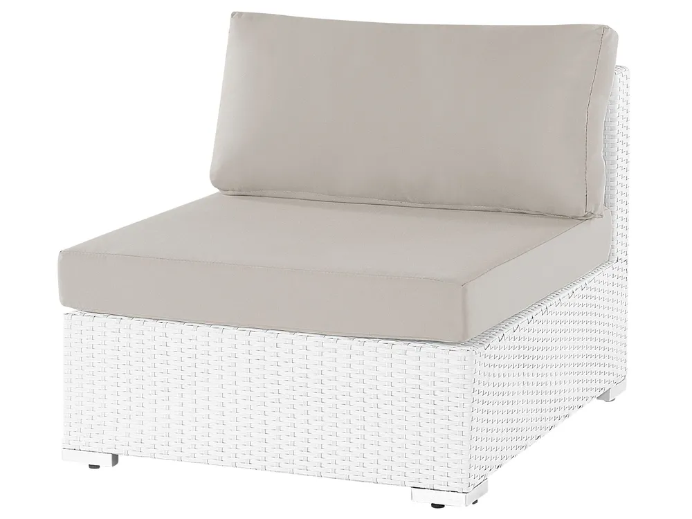Garden Corner Sofa with Table 4 Seater SANO Modular PE Rattan White Right Hand_933638
