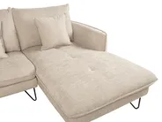 Corner Sofa 3 Seater SERSAN Chenille White Left Hand_876387