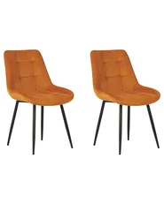 Ruokatuolisetti 2 kpl MELROSE Sametti Oranssi_901925