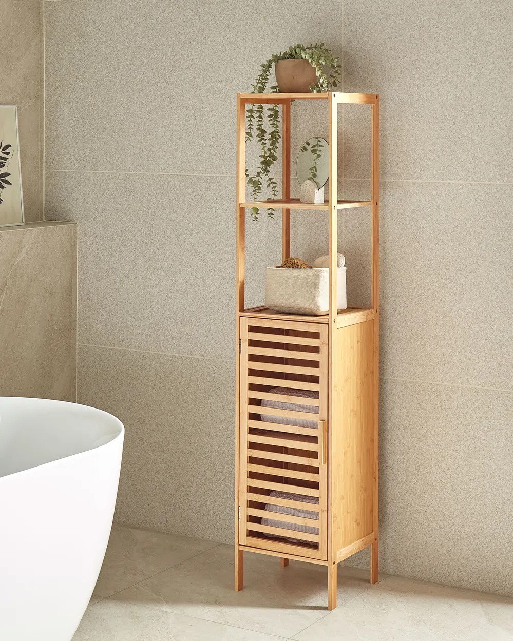 Shelving Unit OWASSO Bamboo Light Brown